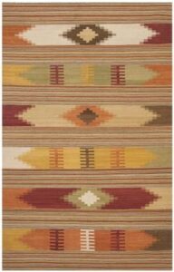 safavieh kilim collection 3′ x 5′ red / multi nvk177a handmade southwestern tribal wool area rug