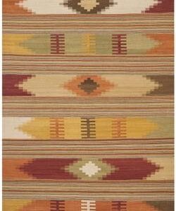 SAFAVIEH Kilim Collection 3' x 5' Red / Multi NVK177A Handmade Southwestern Tribal Wool Area Rug