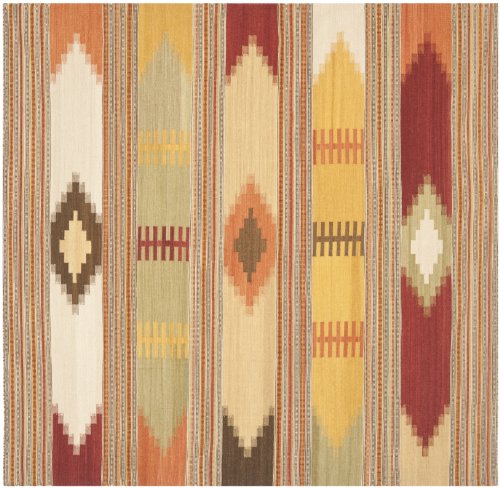 SAFAVIEH Kilim Collection 3' x 5' Red / Multi NVK177A Handmade Southwestern Tribal Wool Area Rug