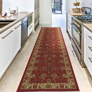 ottomanson ottohome oriental design oth2130 merge collection, 2’7″ x 9’10”, red-legacy, 9 foot