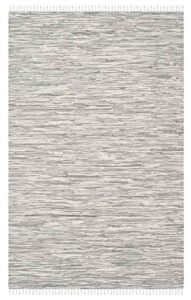 safavieh montauk collection 4′ x 6′ silver mtk753a handmade fringe cotton area rug