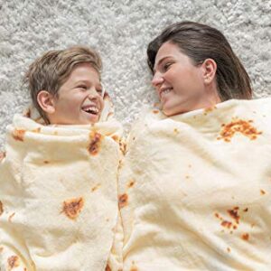 ezly (80" Burrito Tortilla Taco Blanket, Incredibly Soft, Premium Double Sided Wrap Microfiber Fleece Throw, Food Blanket for Adults, Kids