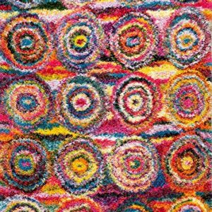 nuLOOM Kindra Bohemian Circles Shag Area Rug, 4' x 6', Multi