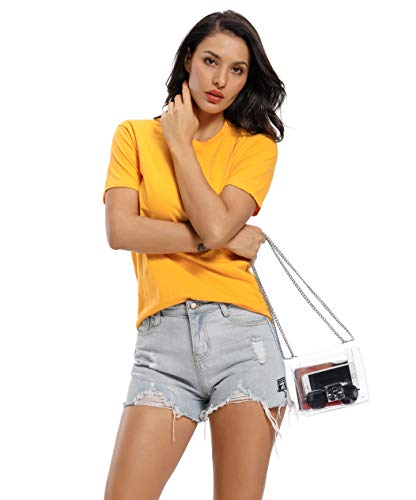 Clear Purse Bag, Shoulder Handbag pouch Stadium/Concert Venues Approved Clear Bag for Women (SV)