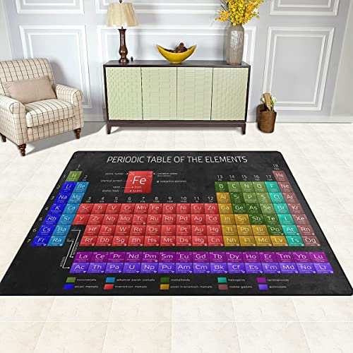 ALAZA Periodic Table of The Elements Chemistry Area Rug Rugs for Living Room Bedroom 7'x5'