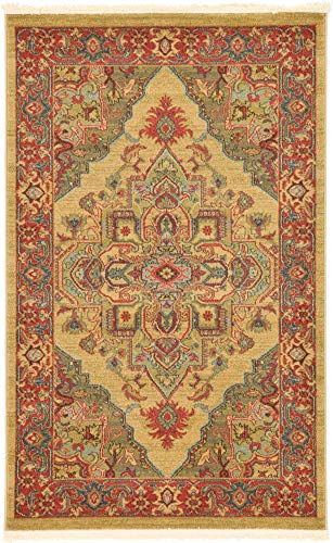 Unique Loom Sahand Collection Traditional Geometric Classic Tan Area Rug (3' 3 x 5' 3)