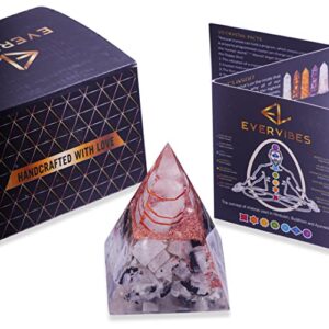 New Inspirational Orgonite Pyramid for Success | Rainbow Moonstone Orgone Pyramid for Anti-stress - Calmness – Growth – Strength – Healing Crystal Gemstone Pyramid