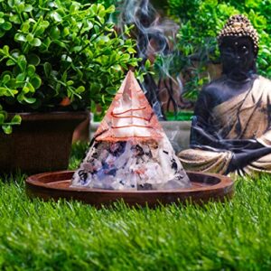 New Inspirational Orgonite Pyramid for Success | Rainbow Moonstone Orgone Pyramid for Anti-stress - Calmness – Growth – Strength – Healing Crystal Gemstone Pyramid