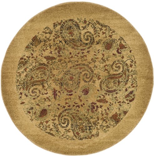 SAFAVIEH Lyndhurst Collection 4' Round Beige / Multi LNH224A Traditional Paisley Non-Shedding Dining Room Entryway Foyer Living Room Bedroom Area Rug