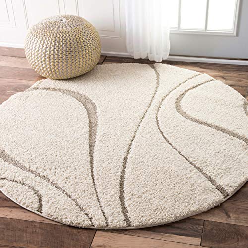 nuLOOM Carolyn Cozy Soft & Plush Shag Area Rug, 5 ft 3 in, Cream