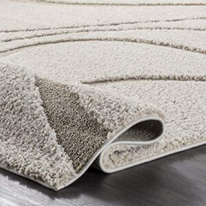 nuLOOM Carolyn Cozy Soft & Plush Shag Area Rug, 5 ft 3 in, Cream