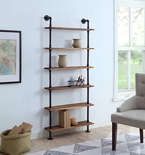 4D Concepts Anacortes SHELFS, Black Pipe/Brown Shelves