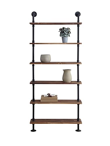 4D Concepts Anacortes SHELFS, Black Pipe/Brown Shelves