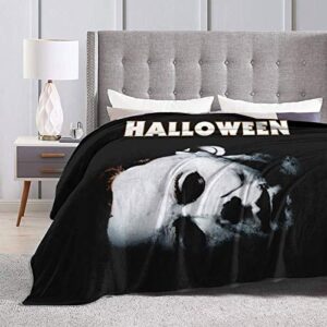 Hallo-ween Mic-hael My-ers Ultra-Soft Warm Micro Fleece Throw Blanket Sherpa Plush Fleece Wearable Throw Blankets for Bed Couch Living Room (50"x40" inch)