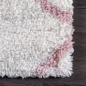 nuLOOM Nelda Trellis Shag Area Rug, 4 ft x 6 ft, Baby Pink