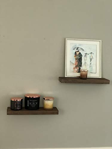 AVIGNON HOME Rustic Floating Wood Shelves Wall Mount Hanging Shelves Book Shelves Industrial Wood Book Shelves Storage, Display & Decor 16" Wide (Brown, 16 inches)