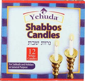 yehuda sabbath candles, white, 12 ct