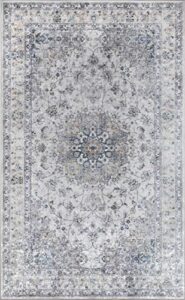 momeni karachi area rug, 2′ x 3′, grey