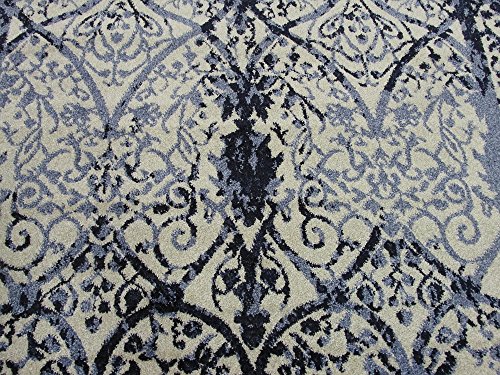 Unique Loom La Jolla Collection Vintage, Contemporary, Border, Ornate, Traditional Area Rug, 5 ft x 8 ft, Blue/Ivory