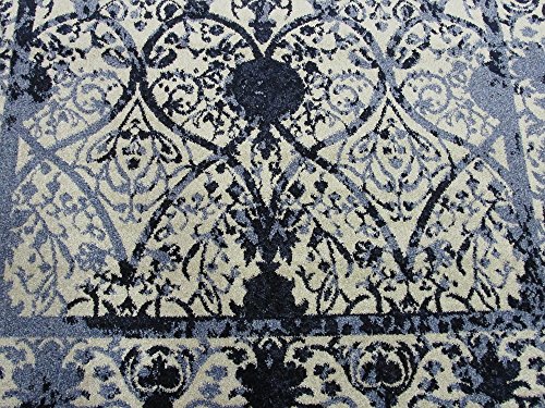 Unique Loom La Jolla Collection Vintage, Contemporary, Border, Ornate, Traditional Area Rug, 5 ft x 8 ft, Blue/Ivory