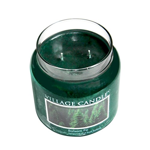 Village Candle Balsam Fir Large Apothecary Jar, Scented Candle, 21.25 oz.