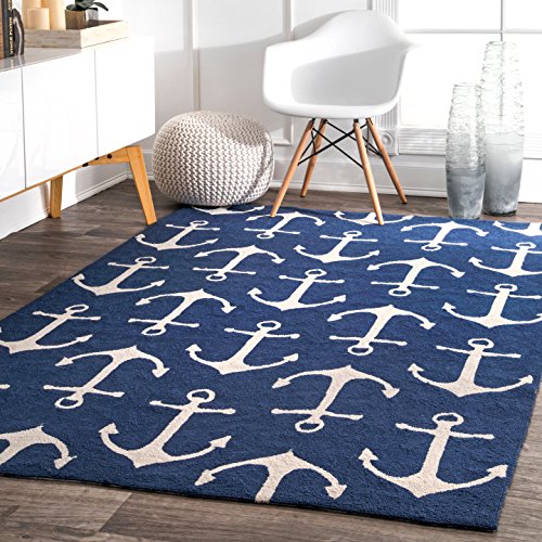 nuLOOM Despina Hand Hooked Indoor/Outdoor Area Rug, 4' x 6', Navy