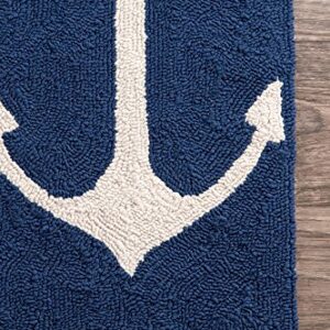 nuLOOM Despina Hand Hooked Indoor/Outdoor Area Rug, 4' x 6', Navy