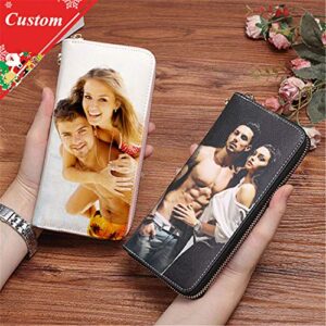 a266XDKSJK Personality Women Leather Wallet Clutch Bag Card Case Cash Holder Wallets Custom Photos Wallets Print Any Photo