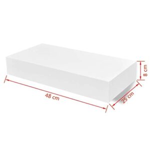 vidaXL Floating Wall Display Shelf w/ 1 Drawer White Book DVD Storage Cube