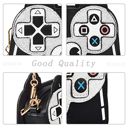 USTYLE Gamepad Shaped Crossbody Bag, Fashionable Novel Unique Girl Women Shoulder Bag with Chain Strap (black)