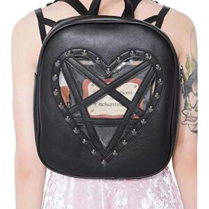 Nite closet Gothic Backpack Purse for Women Studded Ita Bag Star Transparent Front