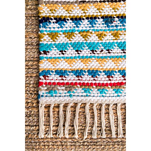 nuLOOM Rainbow Striped Boho Accent Rug, 2' x 3', Multi