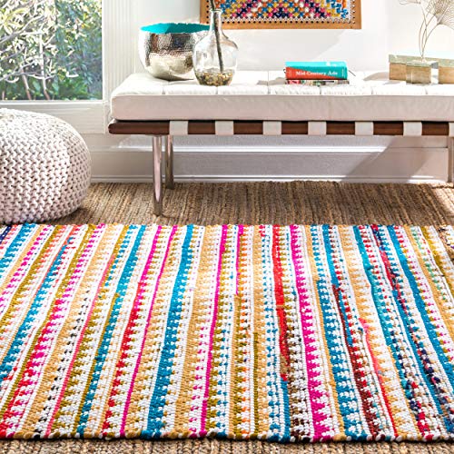 nuLOOM Rainbow Striped Boho Accent Rug, 2' x 3', Multi