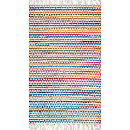 nuLOOM Rainbow Striped Boho Accent Rug, 2' x 3', Multi