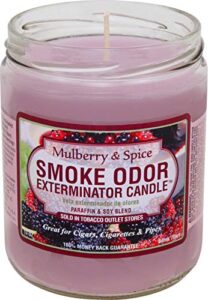 smoke odor exterminator odor exterminator mulberry and spice 13oz by smokers candle, 13 oz, 13 ounce