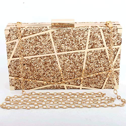 LETODE Women Evening Bags Sparkling Handbag Metal Hollow Designer Wedding Party Clutch Purse