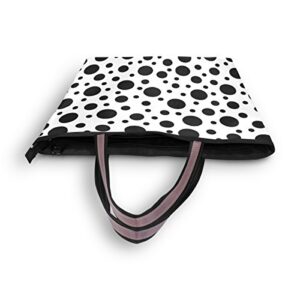 My Daily Women Tote Shoulder Bag Funny Black And White Polka Dot Handbag Medium