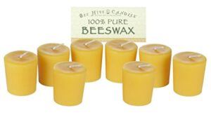 bee hive candles 100% pure beeswax votive candles – 15 hour (8 pack, natural)
