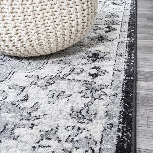 JONATHAN Y BMF112A-5 Anaise Ornate Boho Medallion Indoor Area-Rug Bohemian Floral Easy-Cleaning High Traffic Bedroom Kitchen Living Room Non Shedding, 5 X 8, Gray/Black/Cream