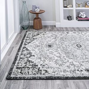 JONATHAN Y BMF112A-5 Anaise Ornate Boho Medallion Indoor Area-Rug Bohemian Floral Easy-Cleaning High Traffic Bedroom Kitchen Living Room Non Shedding, 5 X 8, Gray/Black/Cream