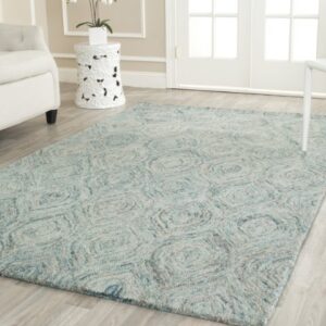 SAFAVIEH Ikat Collection 2'3" x 8' Ivory / Sea Blue IKT631A Handmade Premium Wool Runner Rug