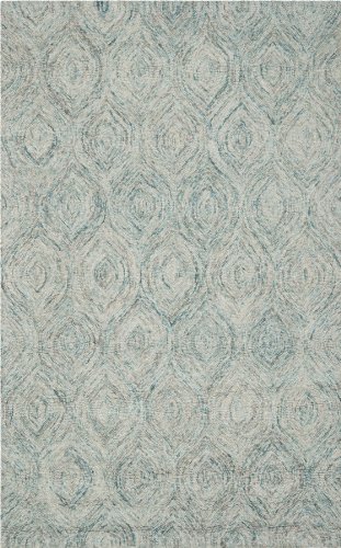 SAFAVIEH Ikat Collection 2'3" x 8' Ivory / Sea Blue IKT631A Handmade Premium Wool Runner Rug