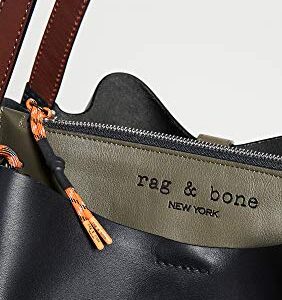 rag & bone Women's Passenger Tote, Black/Olive Night, One Size