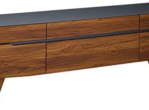 Modway Scope 71" Mid-Century Modern Low Profile Entertainment TV Stand, Walnut Gray