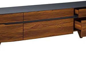 Modway Scope 71" Mid-Century Modern Low Profile Entertainment TV Stand, Walnut Gray