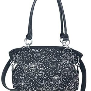 Zzfab Laser Cut Bling Purses Double handle purse Black