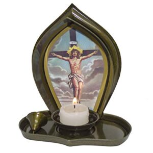 candle jesus christ on the cross – religious christian light collectible candle divine light jesus christ on the cross light