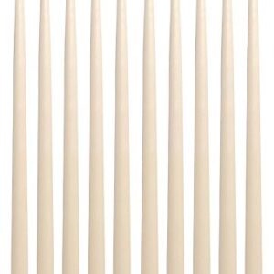 Ivory Taper Candles 15 Inch Extra Tall Unscented Premium Quality Dripless Smokeless Hand-Dipped Made in USA