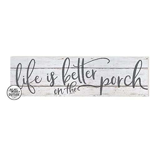 Kindred Hearts Indoor/Outdoor Sign, Life is Better on Porch, White Background, 35" x 10", Multi