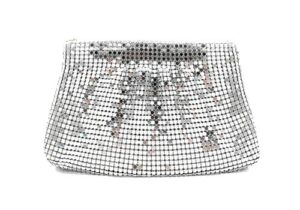 frewahmesh women’s evening clutches metal mesh party purse bag (silver)